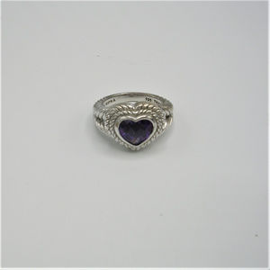 Judith Ripka Amethyst Heart Sterling Silver Ring